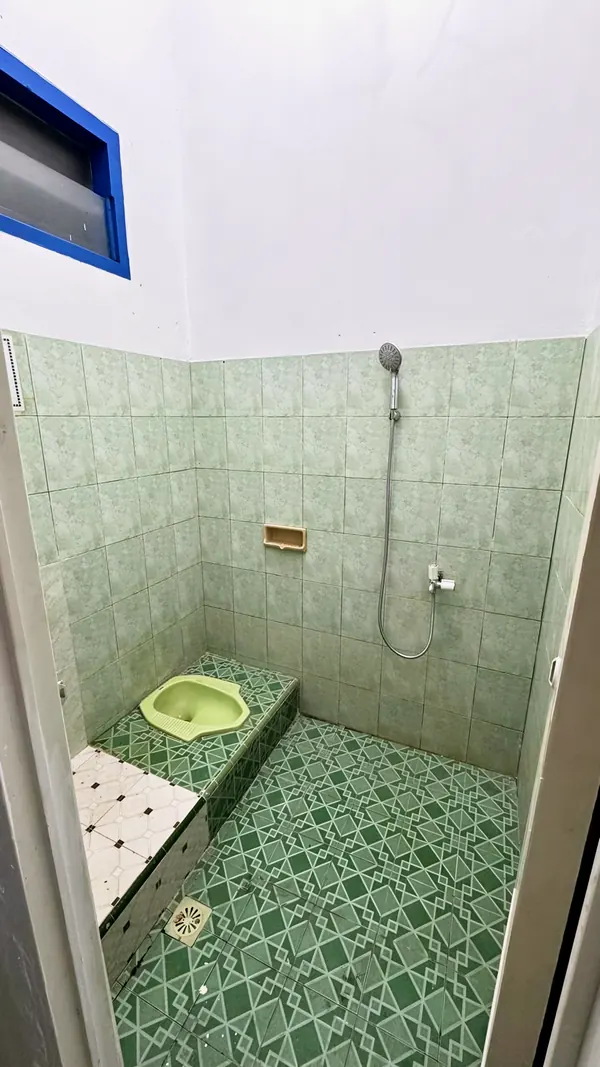 Private bathroom with a shower and a squat toilet
